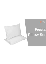 Home Canvas Fiesta 200Tc Cotton Wood Premium Pillows Set, 2 Pillows, White