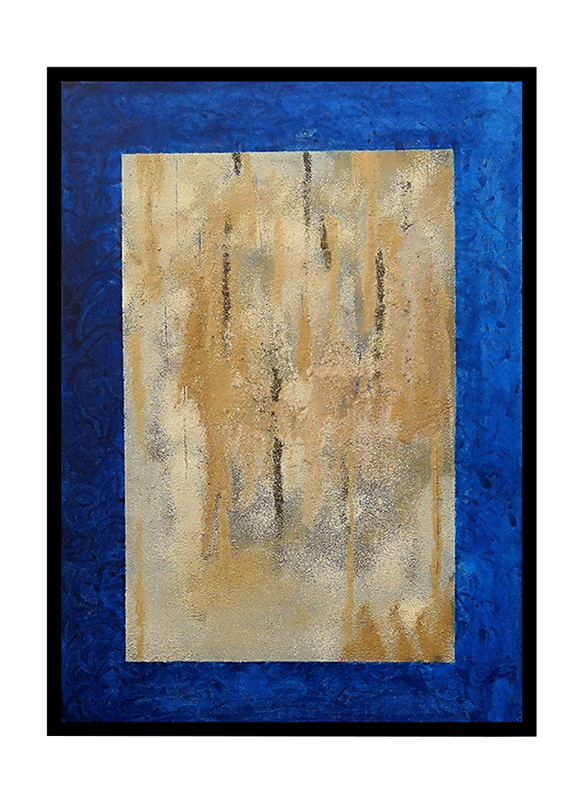

Handmade Paintings Depicting UAE Culture Mounted Abstract Painting On Wooden Frame, 71 x 51 x 5cm, Blue/Yellow