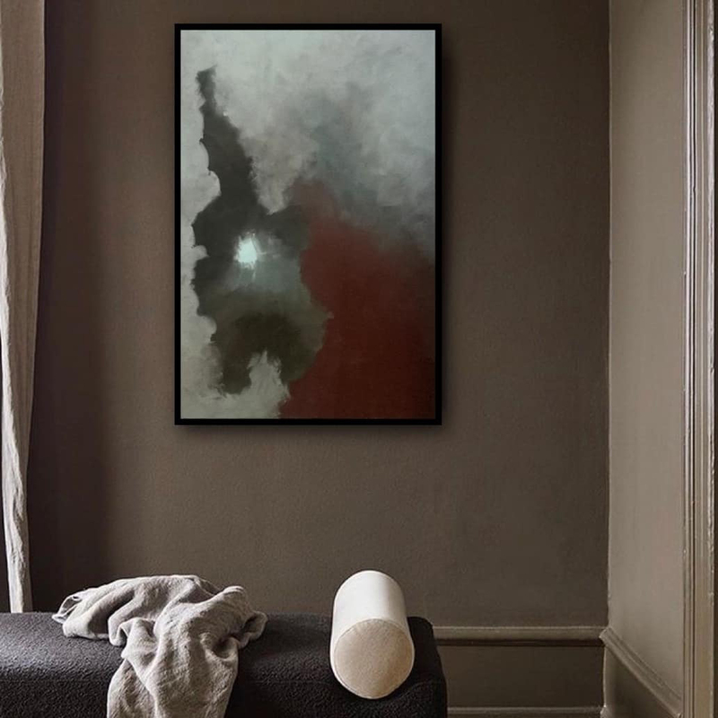 Handmade Paintings Dream Clouds Mounted Abstract Painting On Wooden Frame 90 x 60 x 5cm, Multicolour