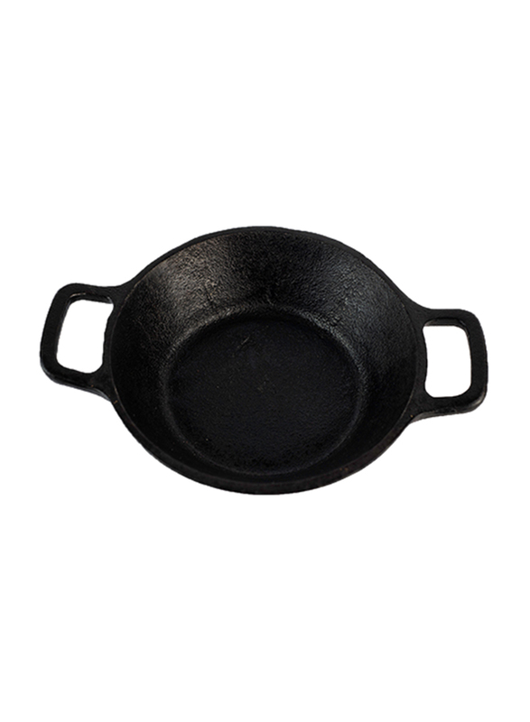 

House of Adam 8-inch Cast Iron Round Sauce Pan, Black