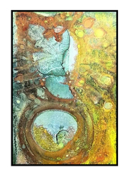 Handmade Paintings Womb Mounted Abstract painting with On Wooden Frame 100 x 70 x 5cm, Multicolour