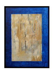 Handmade Paintings Depicting UAE Culture Mounted Abstract Painting On Wooden Frame, 71 x 51 x 5cm, Blue/Yellow