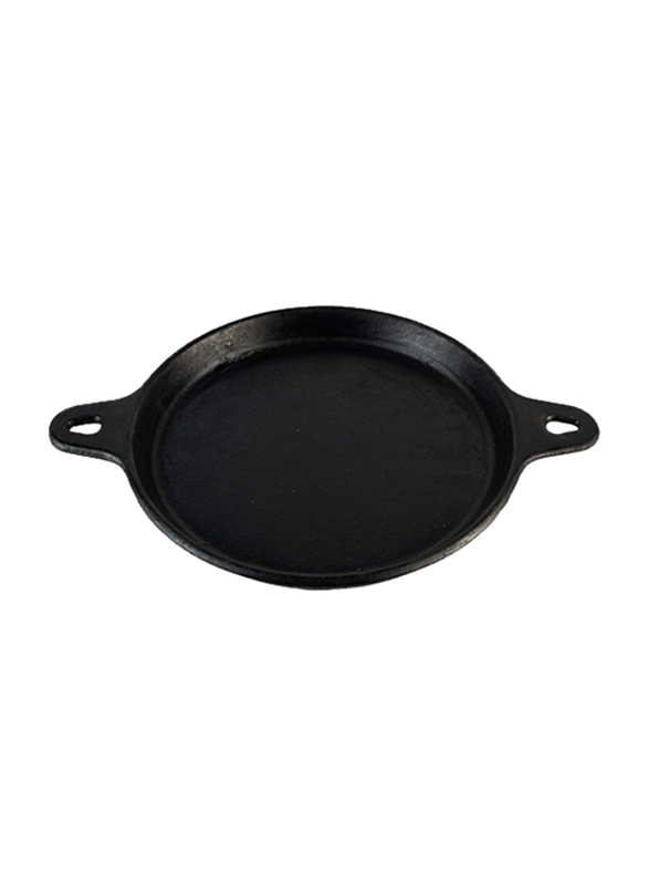

House of Adam 9-inch Cast Iron Round Pizza Pan, Black