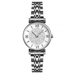 AFRA ESME LADIES WATCH SILVER CASE WHITE CASE SILVER BRACELET