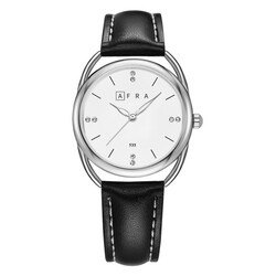 AFRA Carina Lady’s Watch, Lightweight Rose Gold Metal Case, Leather Strap, Water Resistant 30m