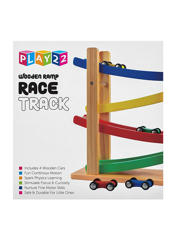 

Play 22 Play22 Wooden Car Ramps Race Toy Set, 5 Pieces, Ages 18+ Months