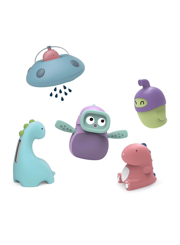 

Arolo Wind Up Dino Squeeze Squirt Eco Friendly Bath Toy Set for Baby, Multicolour
