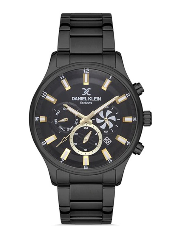 

Daniel Klein Exclusive Analog Watch for Men with Stainless Steel Band, Chronograph, DK.1.12960-4, Black