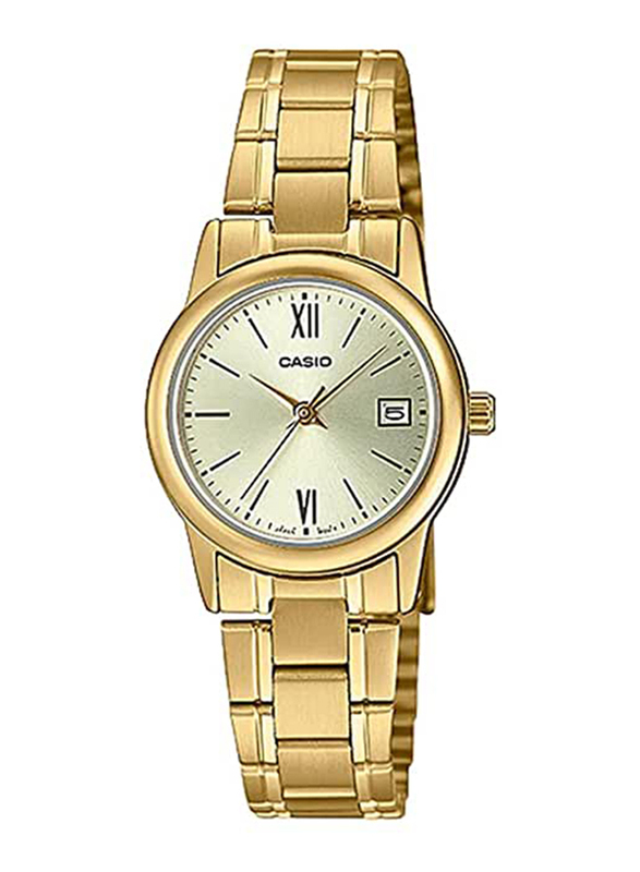 

Casio Analog Watch for Women with Stainless Steel Band, LTP-V002G-9B3, Gold