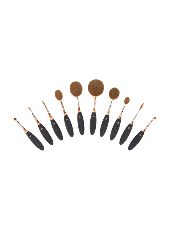 

Rio 10 Pieces Professionals Micro Fibre Cosmetics Brush Set, Multicolour