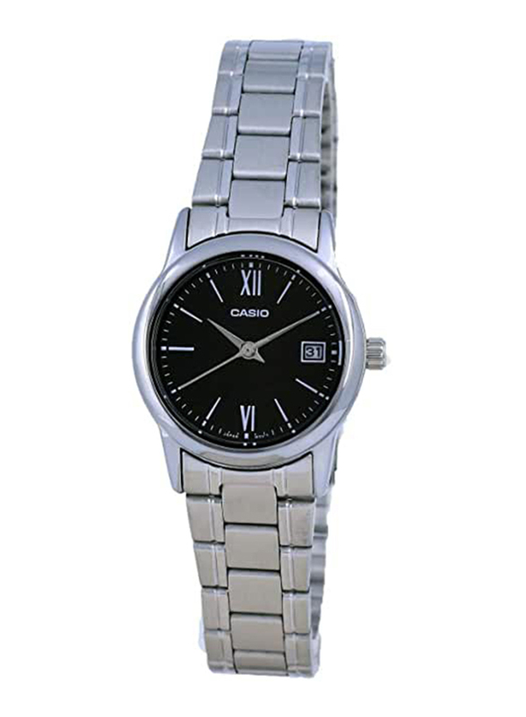 

Casio Analog Watch for Women with Stainless Steel Band, LTP-V002D-1B3, Silver-Black