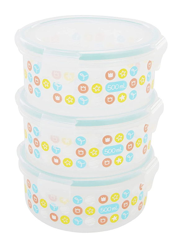 

Badabulle Food Storage Containers, 3 x 500ml, Multicolour