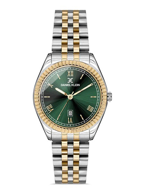 

Daniel Klein Premium Analog Watch for Women with Stainless Steel Band, DK.1.12903-6, Steel-Gold/Green