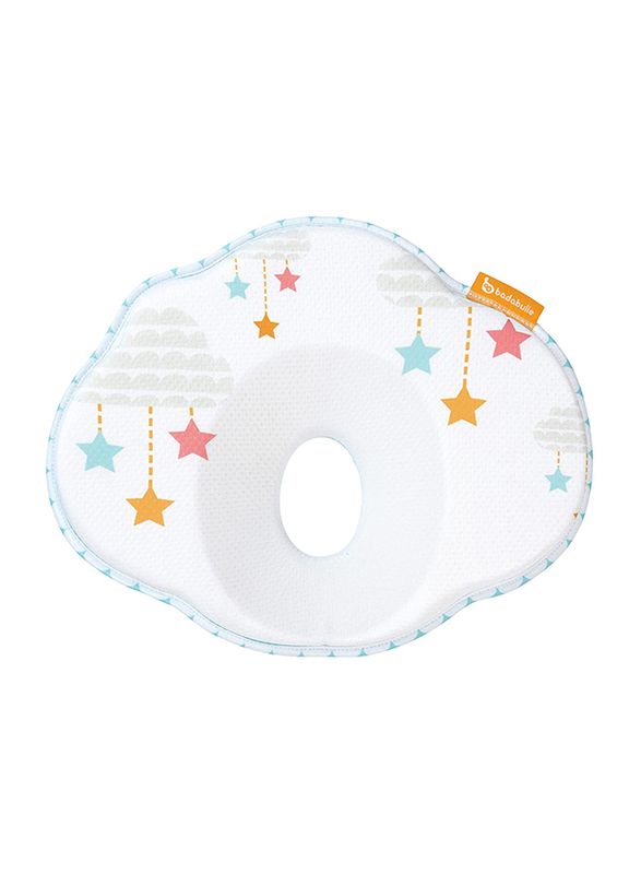 

Badabulle Ergonomic and Protective Baby Pillow, White/Blue/Pink