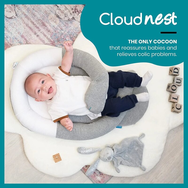 

Babymoov Cloudnest Organic Soothing Lounger with A Warm Womb, Multicolour