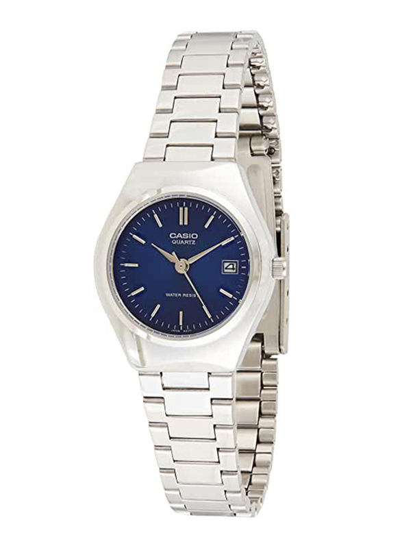 

Casio Analog Watch for Women with Stainless Steel Band, Water Resistant, LTP-1170A-2ARDF, Silver-Blue
