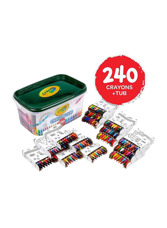 

Crayola Plastic Crayon Tub, 240 Pieces, Multicolour