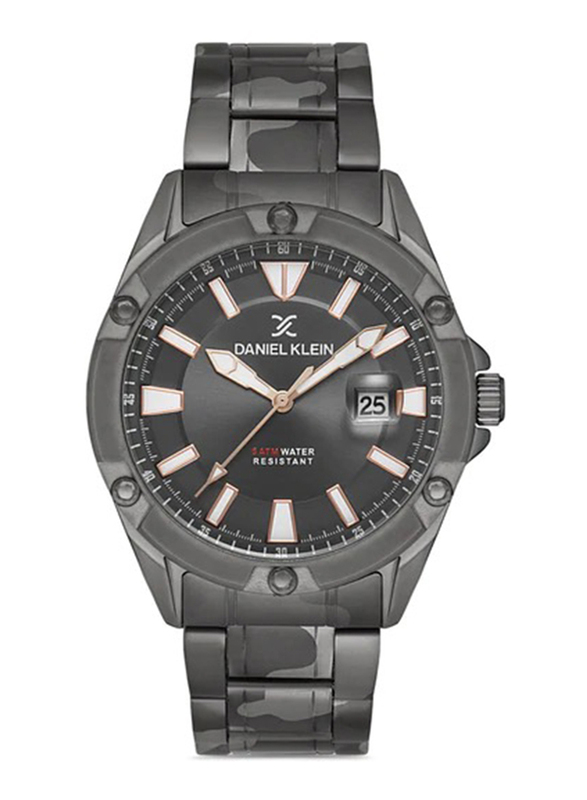 

Daniel Klein Premium Analog Watch for Men with Stainless Steel Band, DK.1.12955-4, Black