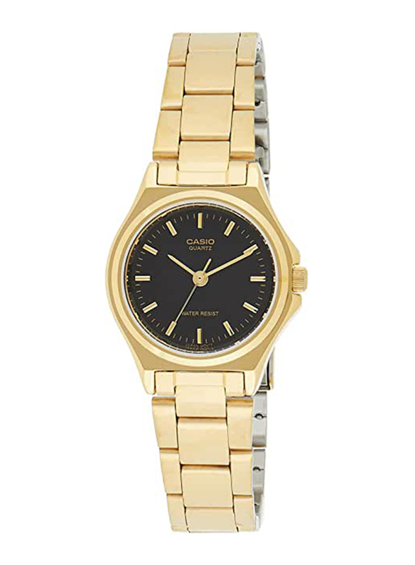 

Casio Analog Watch for Women with Stainless Steel Band, Water Resistant, LTP-1130N-1A, Gold-Black