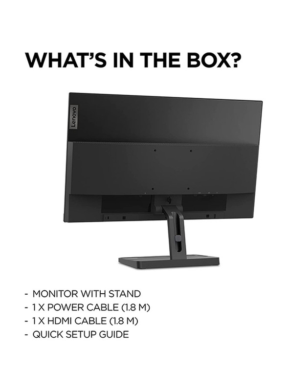 Lenovo 24-inch L24e-30 Full HD Flat Monitor, 66BCKAC2UK, Black