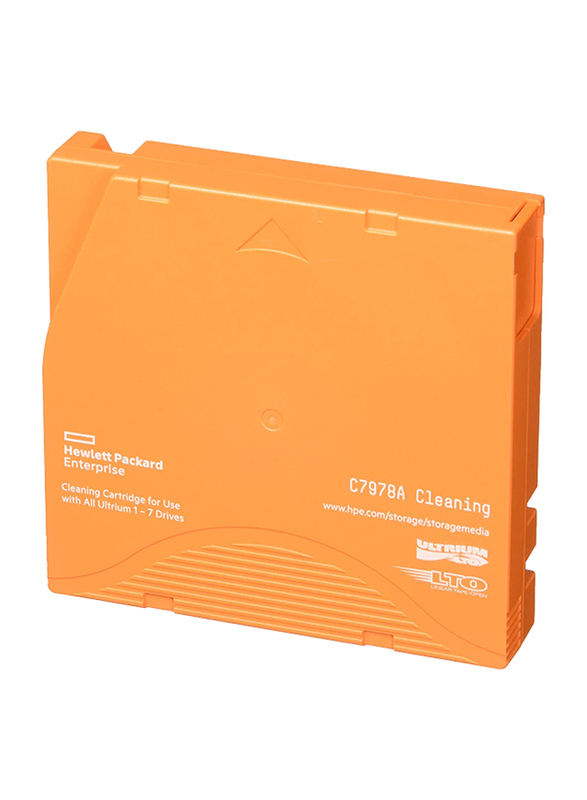 HP C7978A Ultrium Universal Cleaning Cartridge for LTO Altrium 1, 2, 3 and 4 Drives, White/Orange