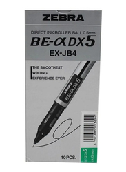 Zebra BE-DX5 10-Piece Rollerball Pen Set, 0.5mm, Green