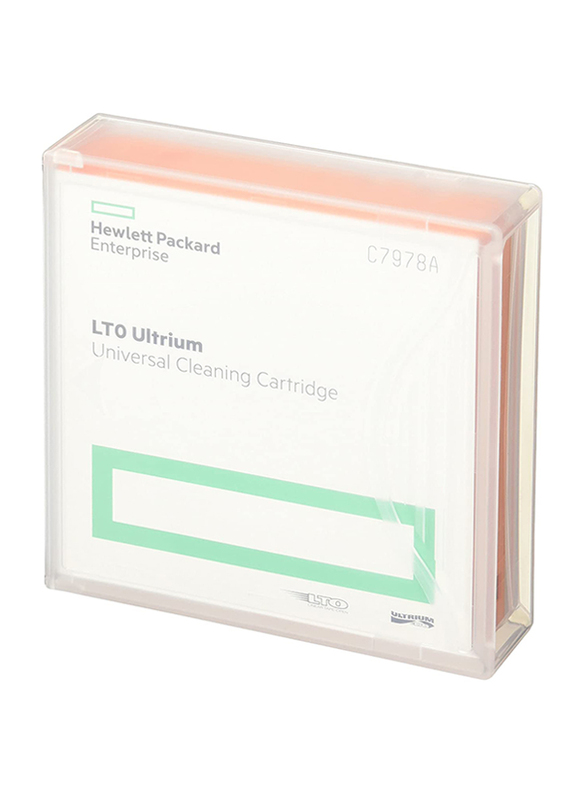 HP C7978A Ultrium Universal Cleaning Cartridge for LTO Altrium 1, 2, 3 and 4 Drives, White/Orange