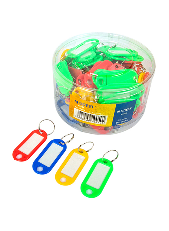 Modest Key Tag, 100-Pieces, Multicolour