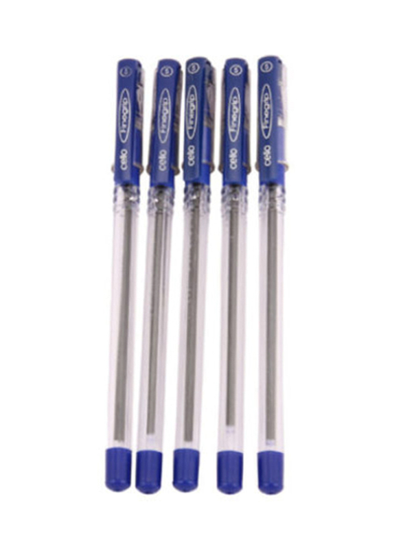Cello 50-Piece Fine Grip Ballpoint Pens, 0.5mm, Blue