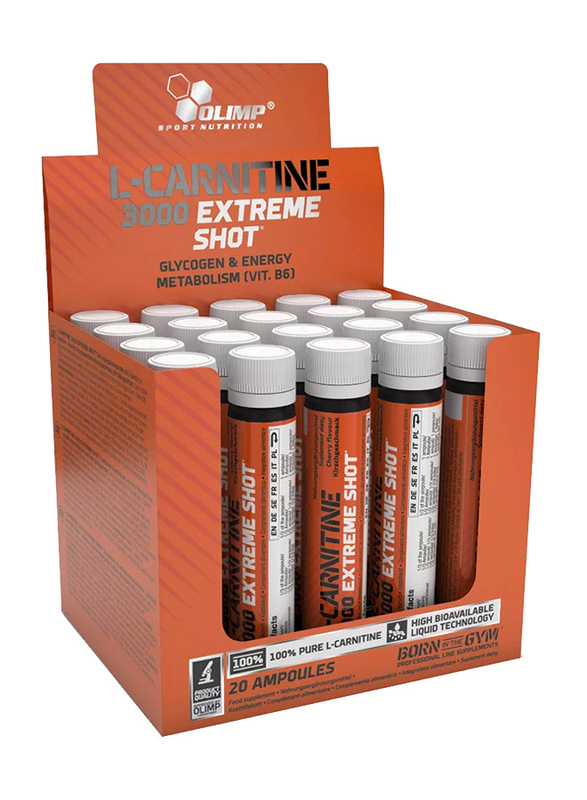 

Olimp L-Carnitine 3000 Extreme Shot, 20 Ampoules x 25ml, Cherry