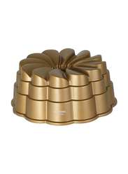 Life Smile 24cm Aluminium Petal Shaped Bundt Cake Mould, NCK-80, Gold