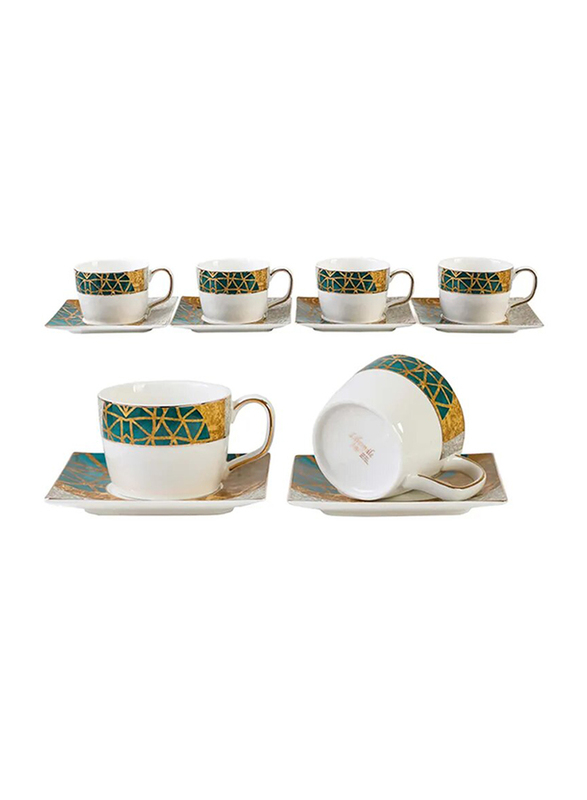 

Life Smile 12-Piece Tea Cup & Saucer Set, Multicolour