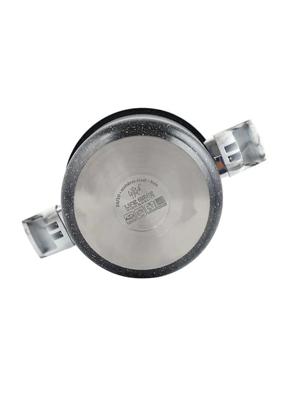 Life Smile 6 Ltr Stainless Steel Granite Coated Round Pressure Cooker, ZDS-6M-C, Multicolour