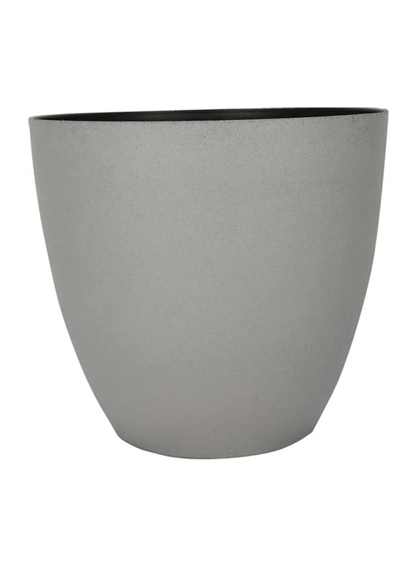 

Life Smile Circular Plastic Planter Vase, Grey