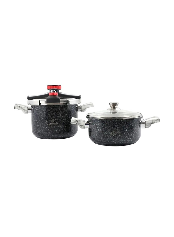 

Life Smile 2-Piece Round Pressure Cooker Set, ZDS-5+7M-C, Multicolour