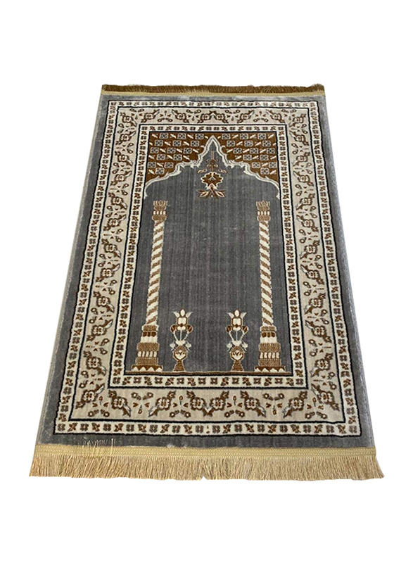 

Turkish Made Art Silk Prayer Mat , 80 x 125 cm, Grey