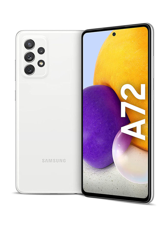 

Samsung Galaxy A72 128GB White, 8GB RAM, 4G LTE, Dual Sim Smartphone, UAE Version