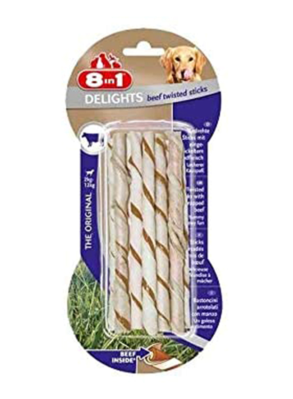 8 in 1 Delights Beef Twisted Sticks for Dog, 10 Pieces, 55g