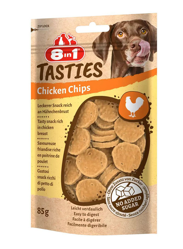8 in 1 Tasty Chicken Chips Treats Dog Dry Food, 85g