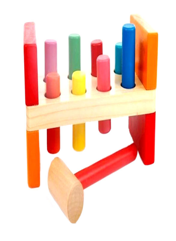 

First Pounding Bench Peg Wooden Toy, Ages 3+, Multicolour