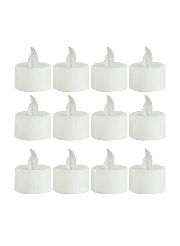 

LED Tea Light Candle Set, 12 Pieces, White