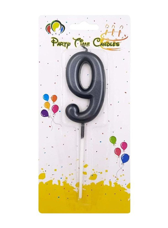 

Party Time Number 9 Candle, Matte Black