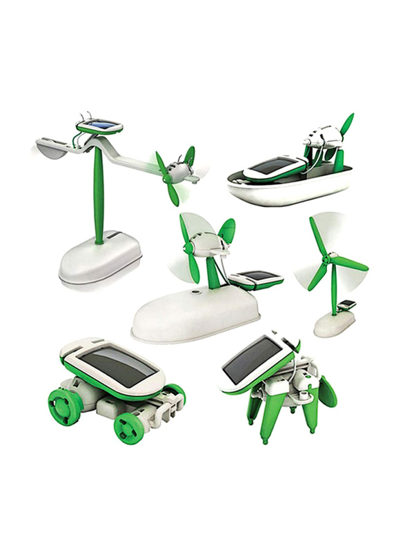 

6-In-1 DIY Solar Educational Kit Boat Plane Fan Puppy Car Robot Toy, Ages 10+