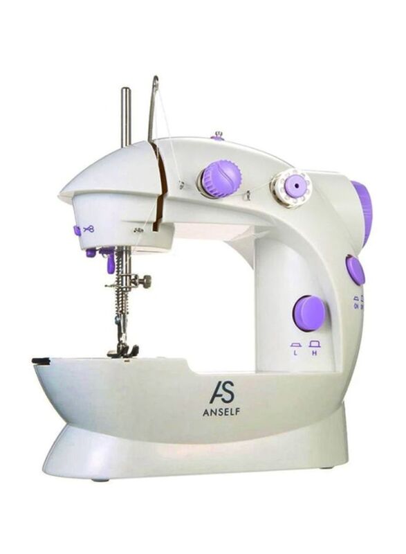 

Anself 2-Speed Electric Sewing Machine with Light Foot Pedal, H16669, White/Purple