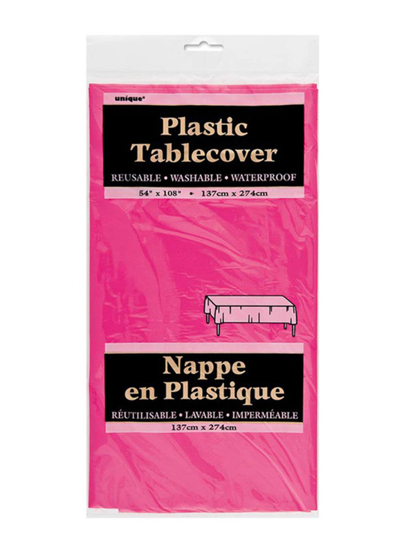 

Unique Plastic Table Cover, Hot Pink