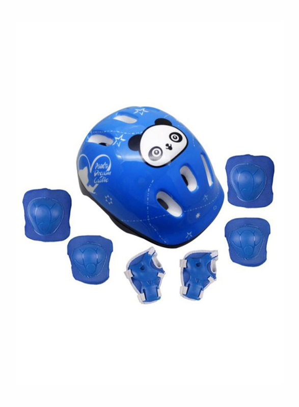 

Beauty 7-Piece Safety Sport Helmet With Wrist Knee Pad Set, Blue
