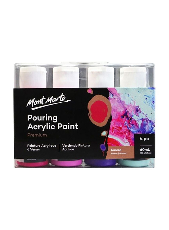 

Mont Marte Pouring Acrylic Paint Aurora Set, 4 Piece, Multicolour