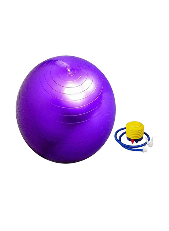 

Yoga Fitness Exercise Ball with Air Pump, 65cm, Purple