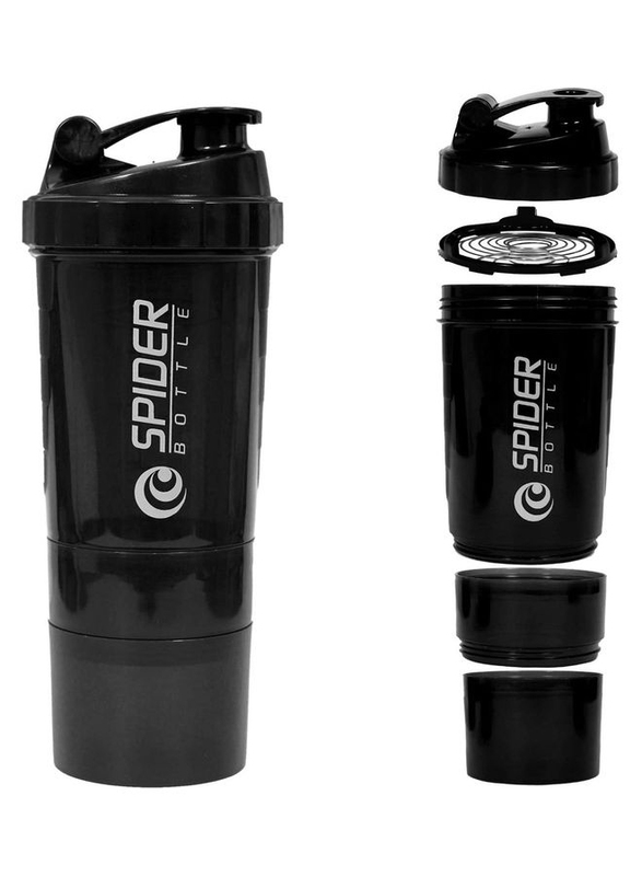 

Lifetop 500ml Spider Bottle Protein Shaker, Black/White