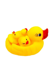 4-Piece Mother And Baby Duck Family Bath Toy Set, Yellow